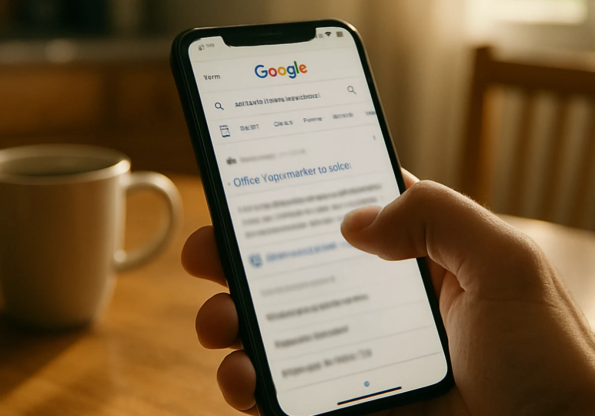 Close-up shot of a person's hand holding a smartphone